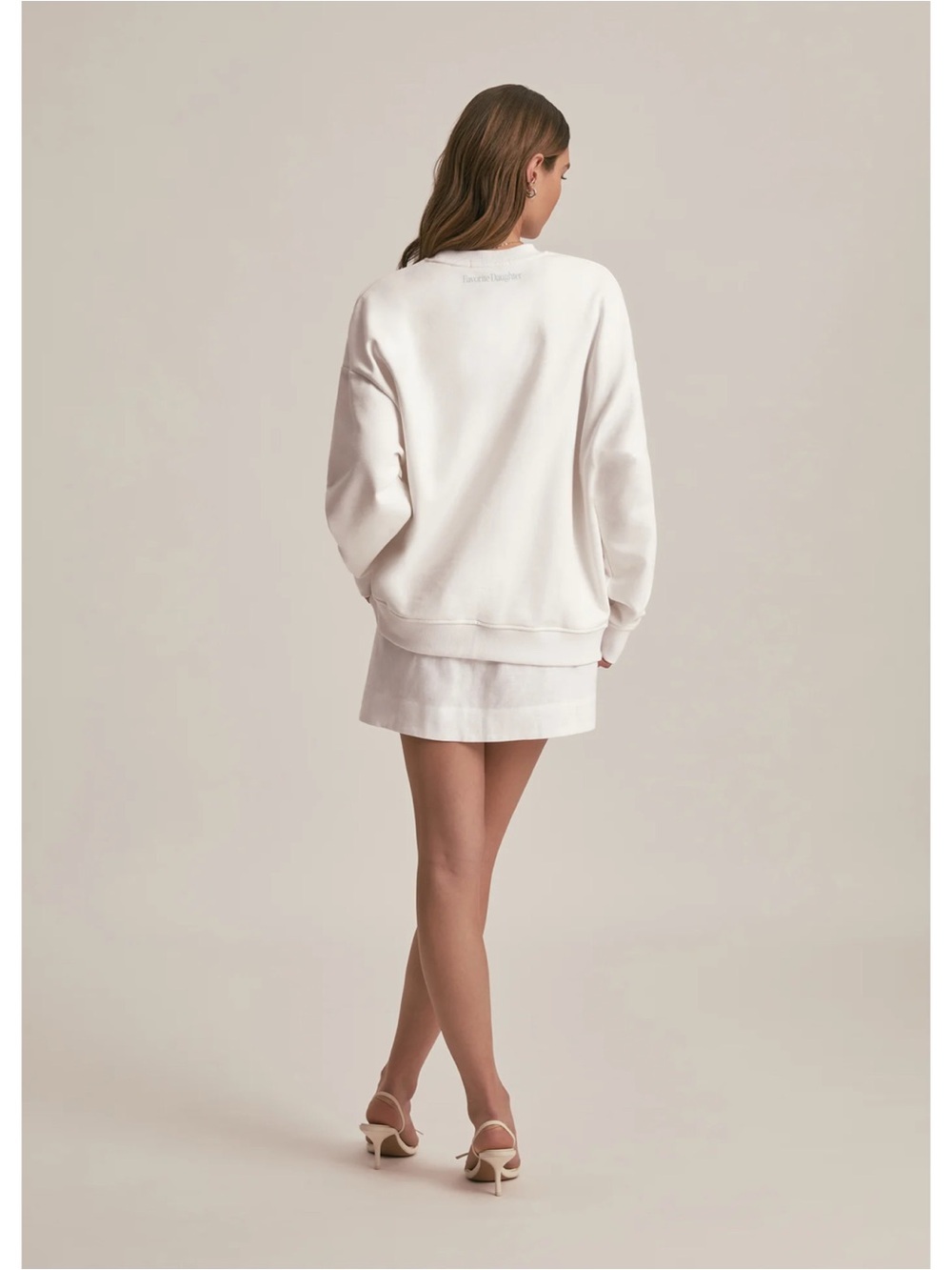 NWT Favorite Daughter Favorite Bride Boyfriend Sweatshirt in White - Picture 7 of 14